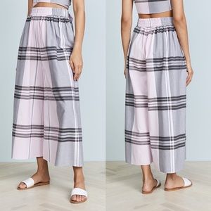 Mara Hoffman Paloma Wide Leg Pink Plaid Pants